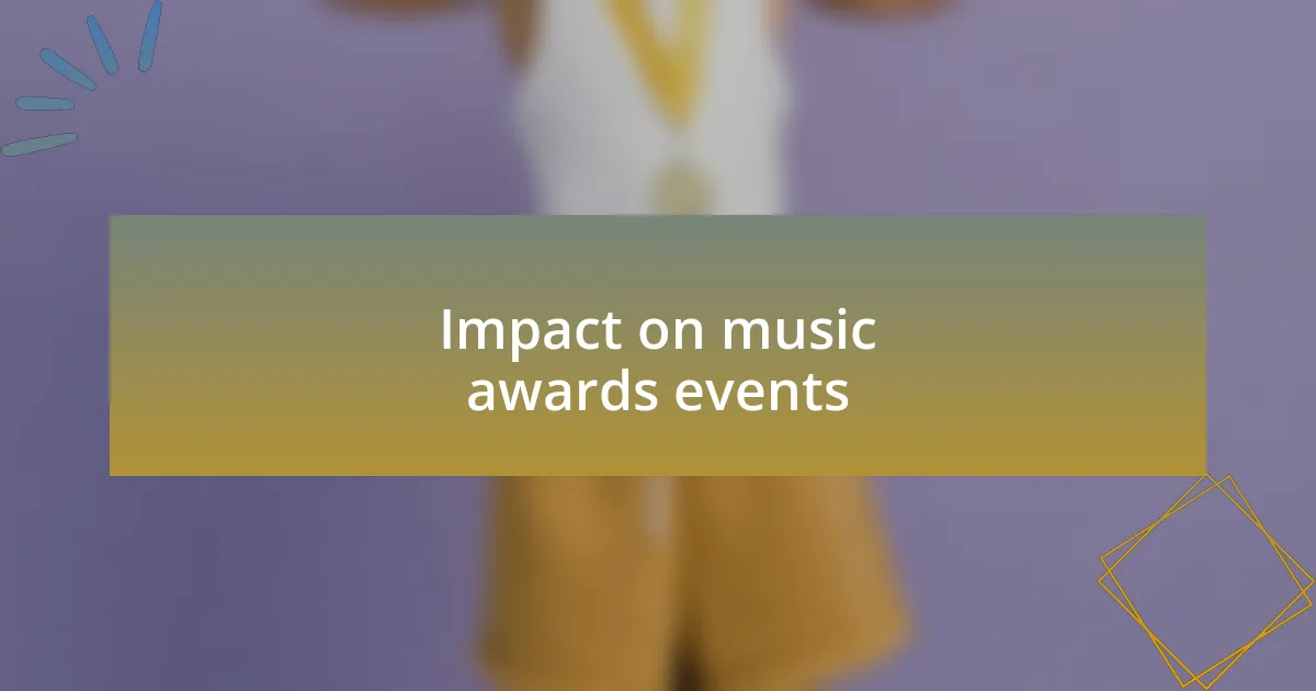 Impact on music awards events