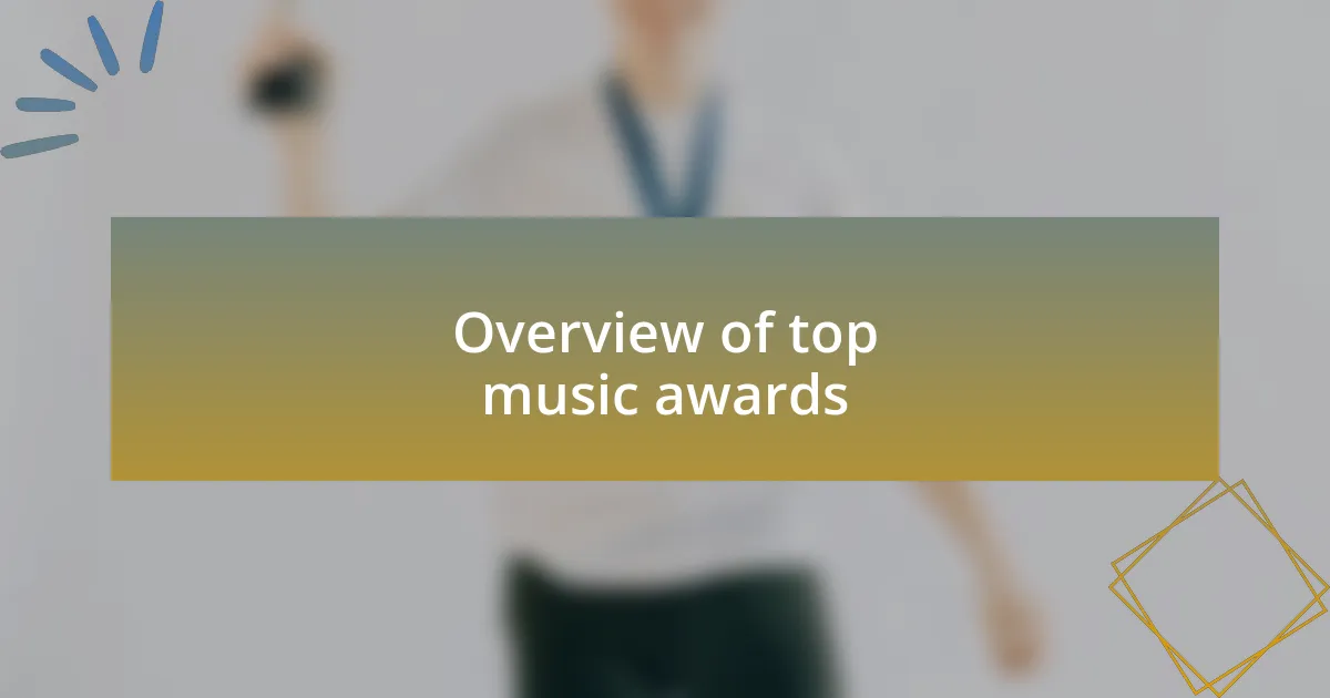 Overview of top music awards